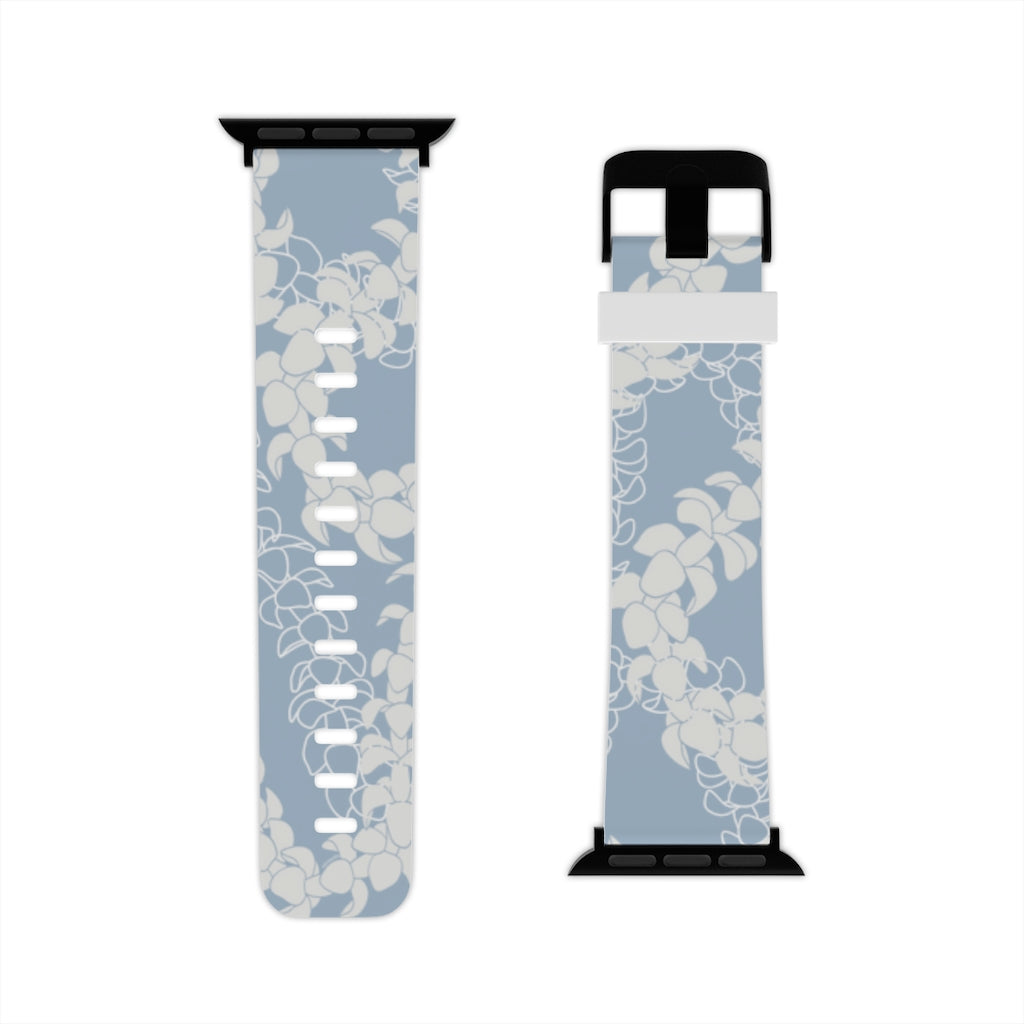 Watch Band for Apple Watch- Puakenikeni Curvilinear Lei (Blue)