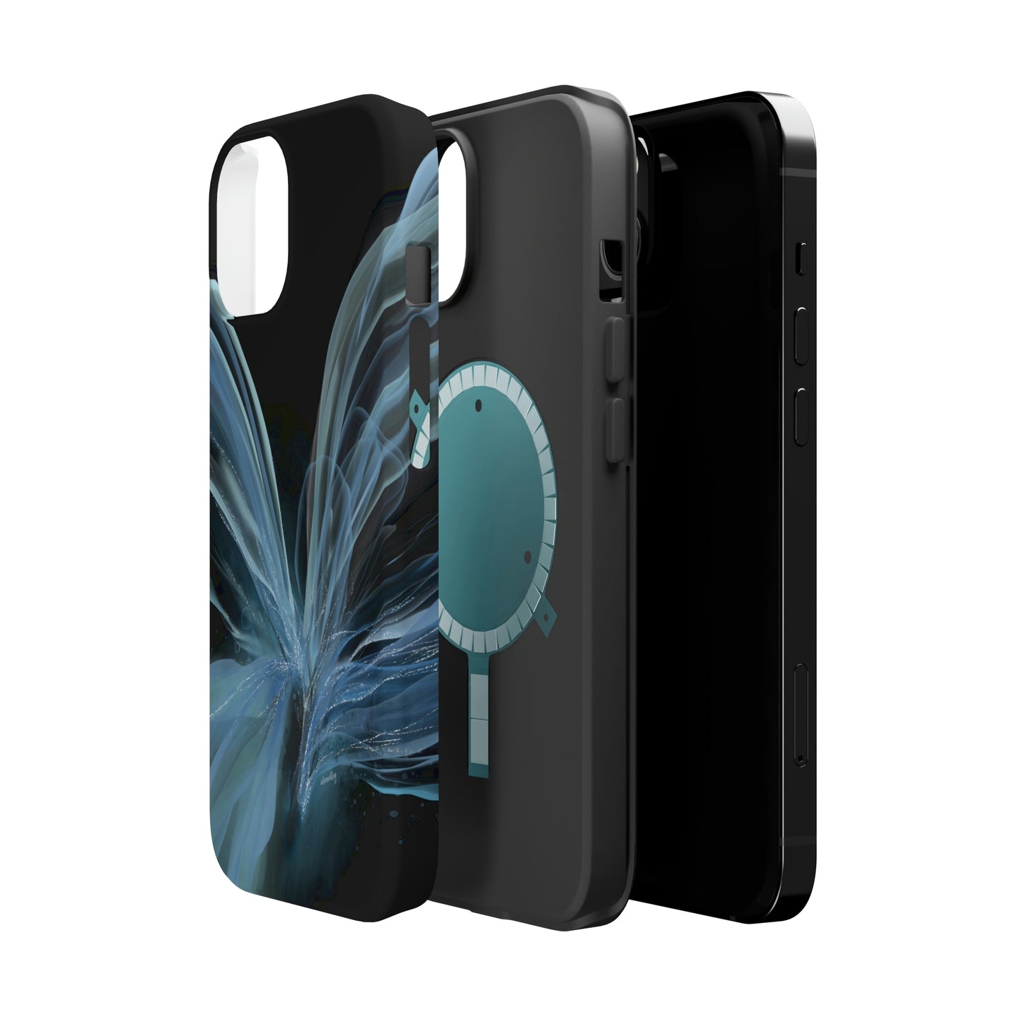 Blue Butterfly Alcohol Ink Art (Black), MagSafe