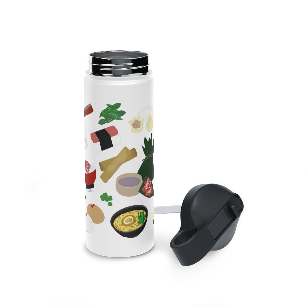 Water Bottle, 3 sizes, Stainless Steel with Sip Straw- Broke Da Mouth