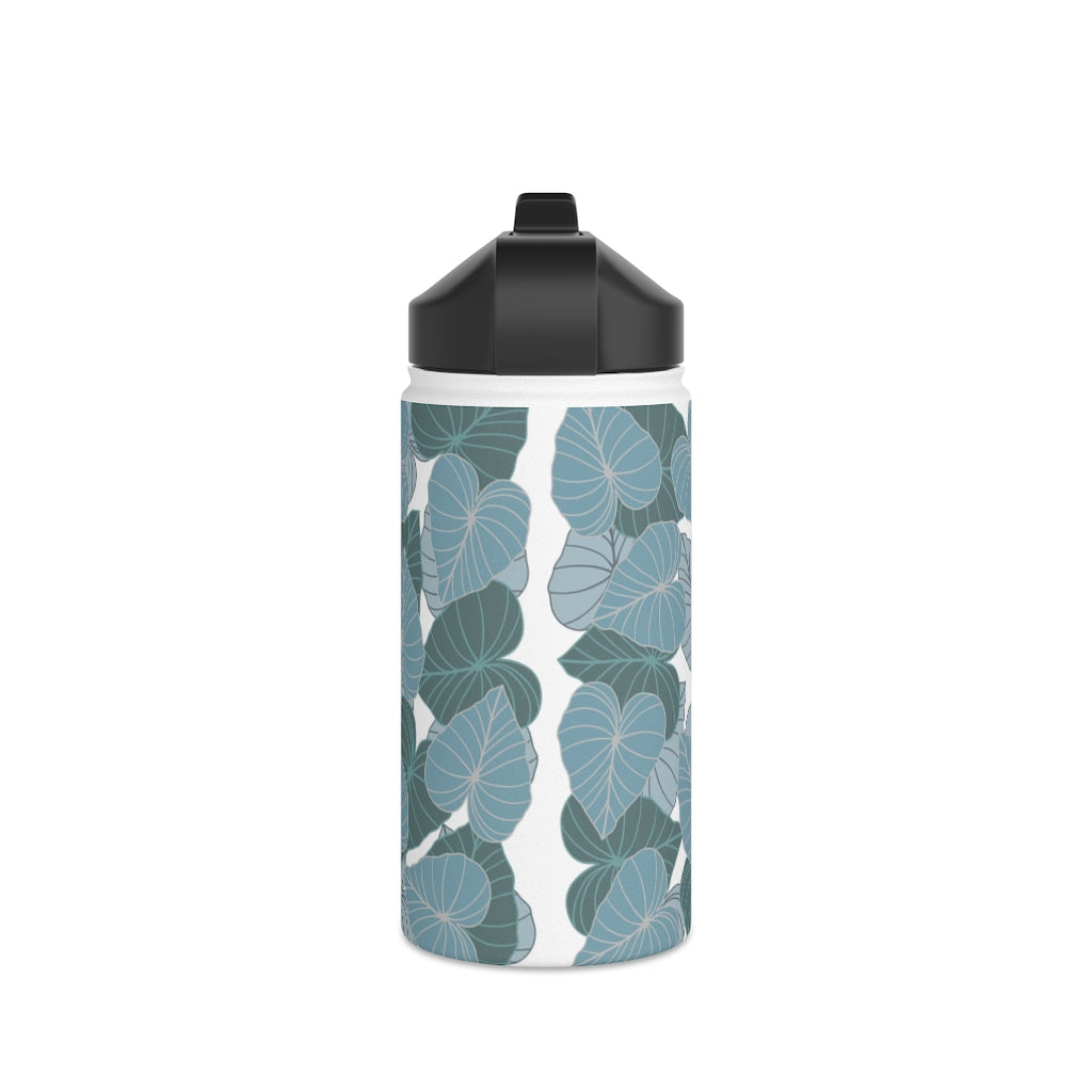 Water Bottle, 3 sizes, Stainless Steel with Sip Straw- Kalo Blues