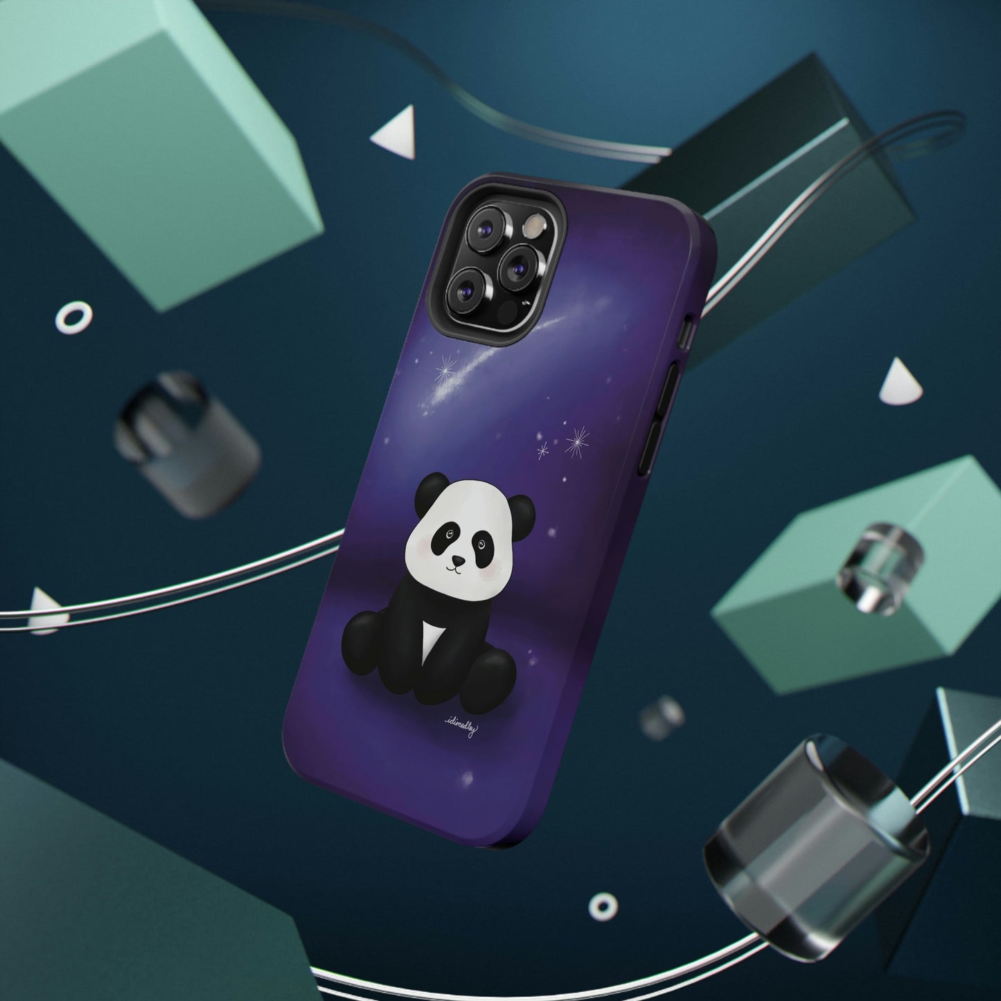 Panda in Purple Starry Night Skies