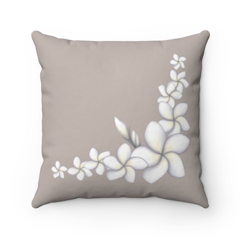 Pillow Case- Plumeria Corner (Poi/Taupe)