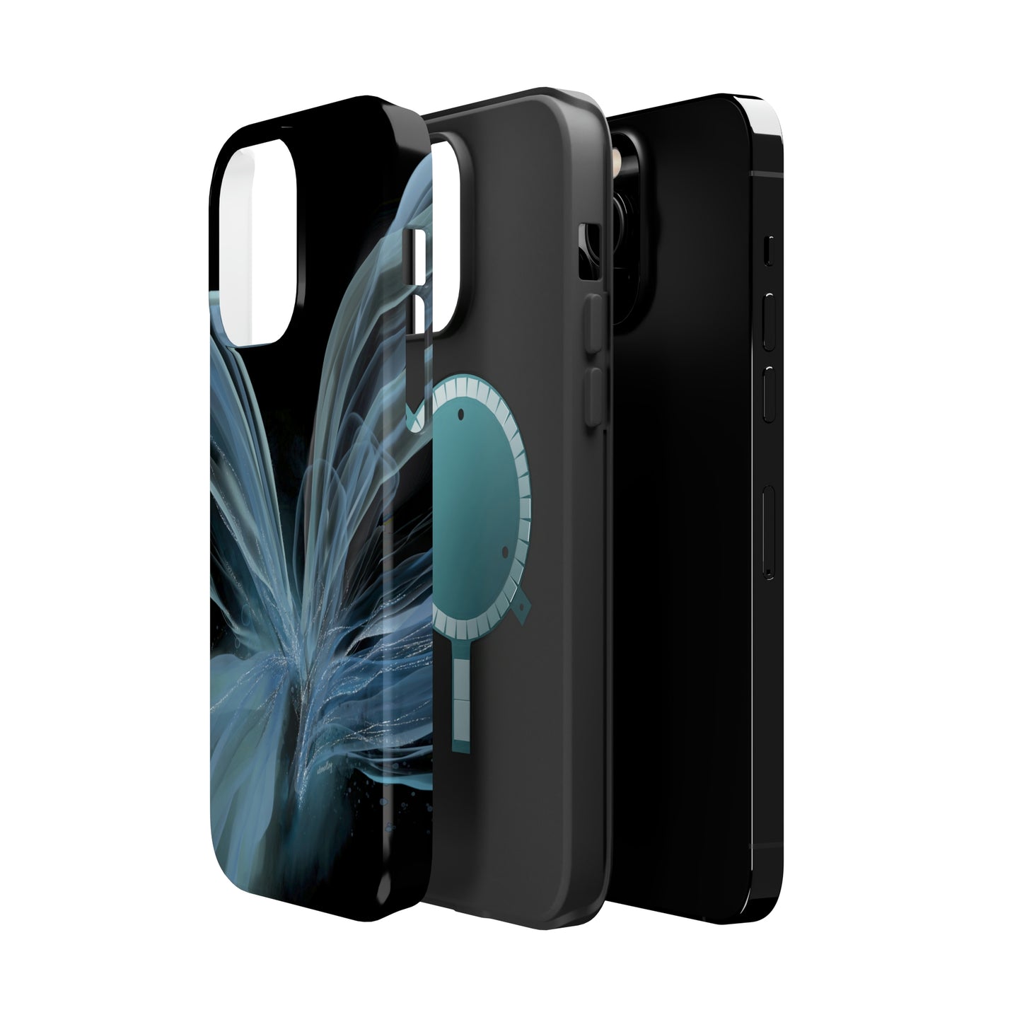 Blue Butterfly Alcohol Ink Art (Black), MagSafe