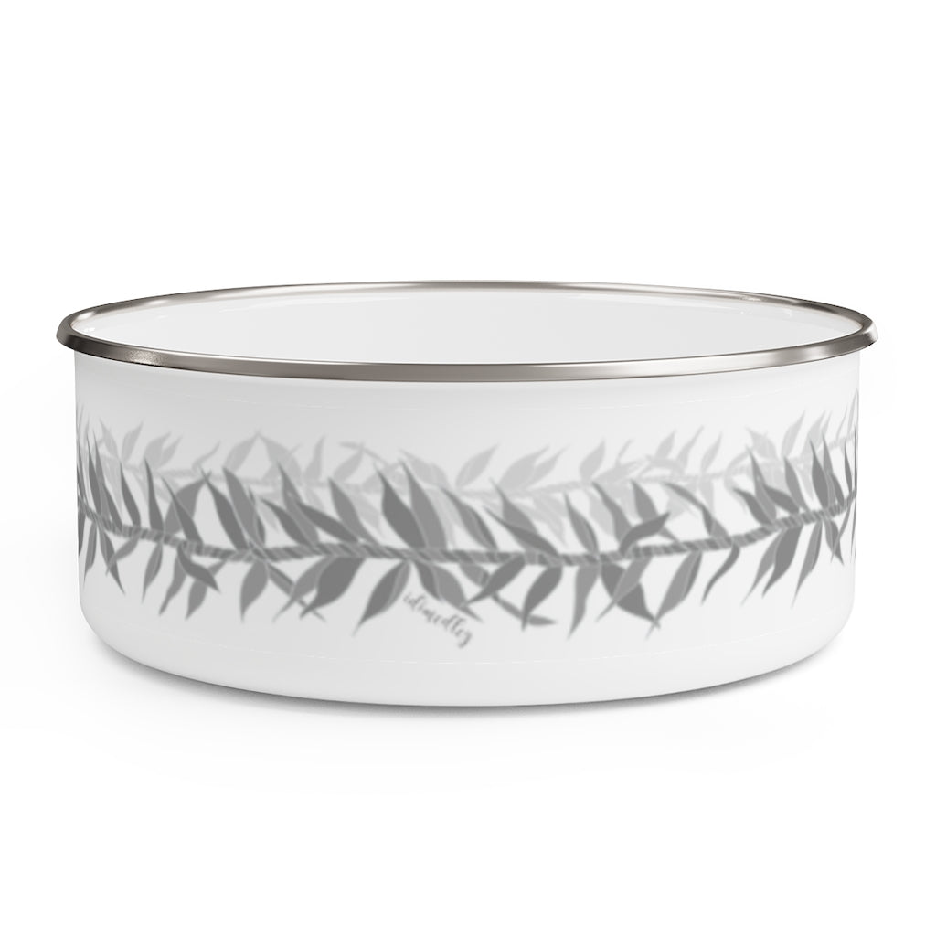 Enamel Bowl- Lucky Ti Leaf Leis