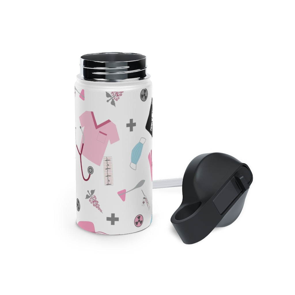 Water Bottle, 3 sizes, Stainless Steel with Sip Straw- Women in Medicine