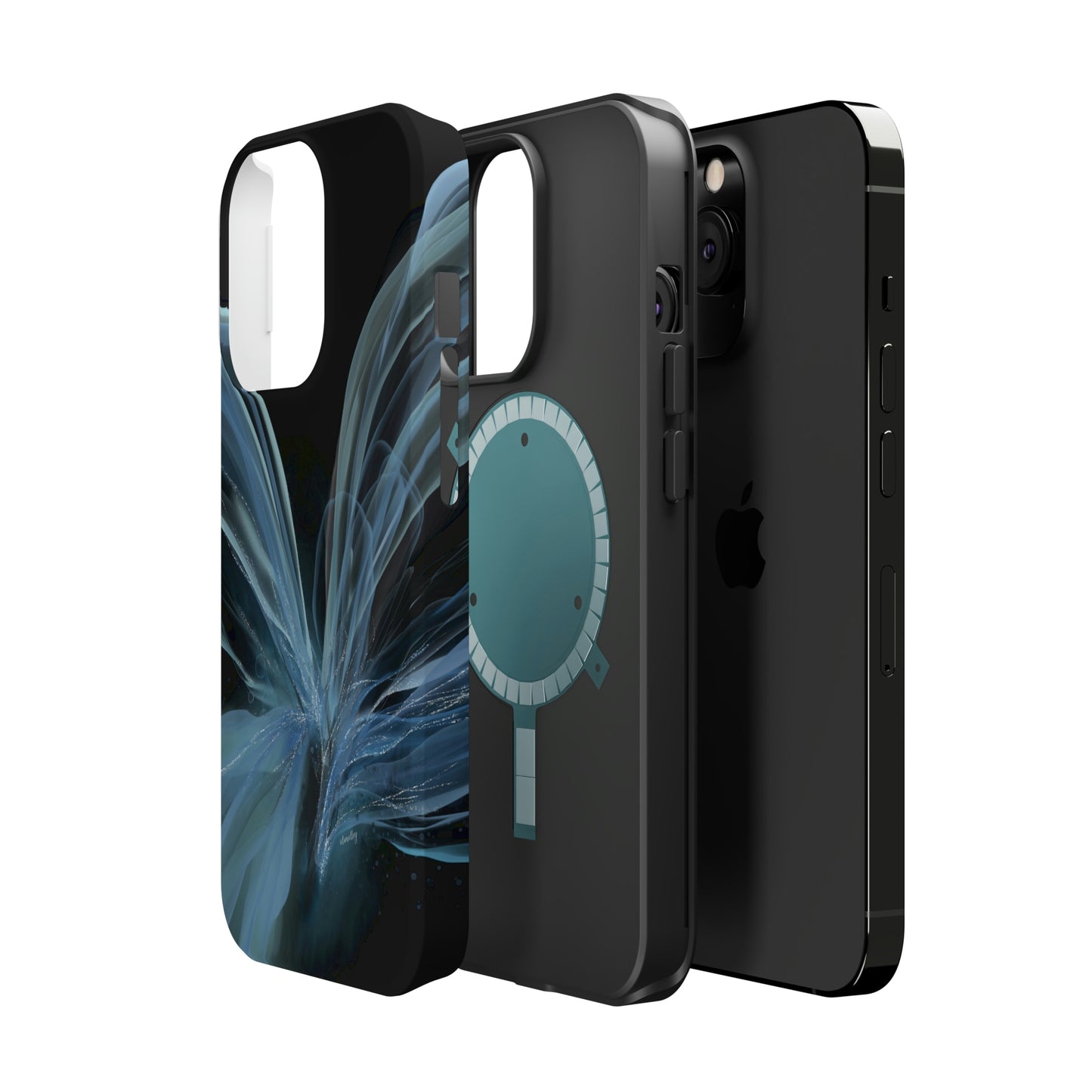 Blue Butterfly Alcohol Ink Art (Black), MagSafe