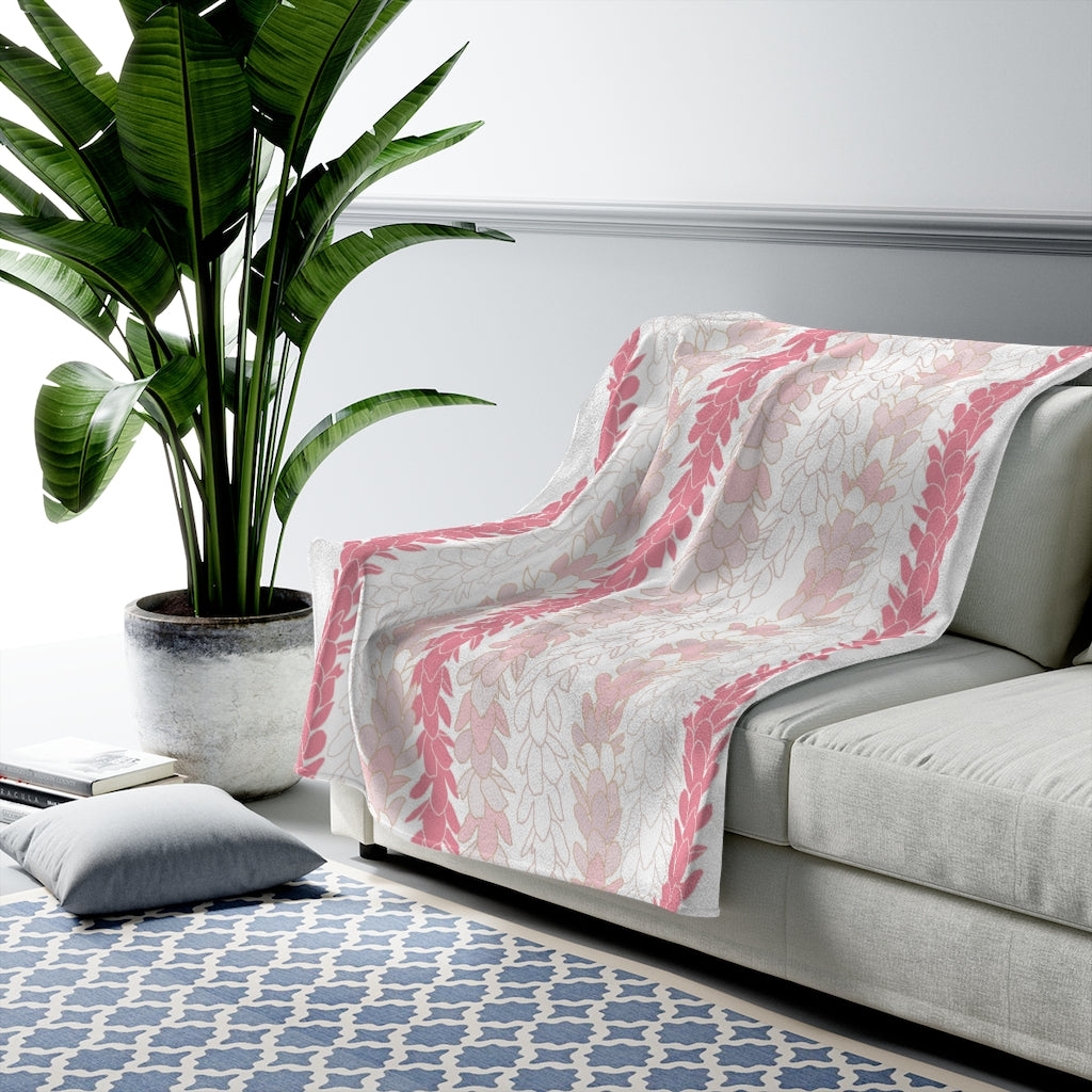 Velveteen Blanket- Pakalana Stringing Pink