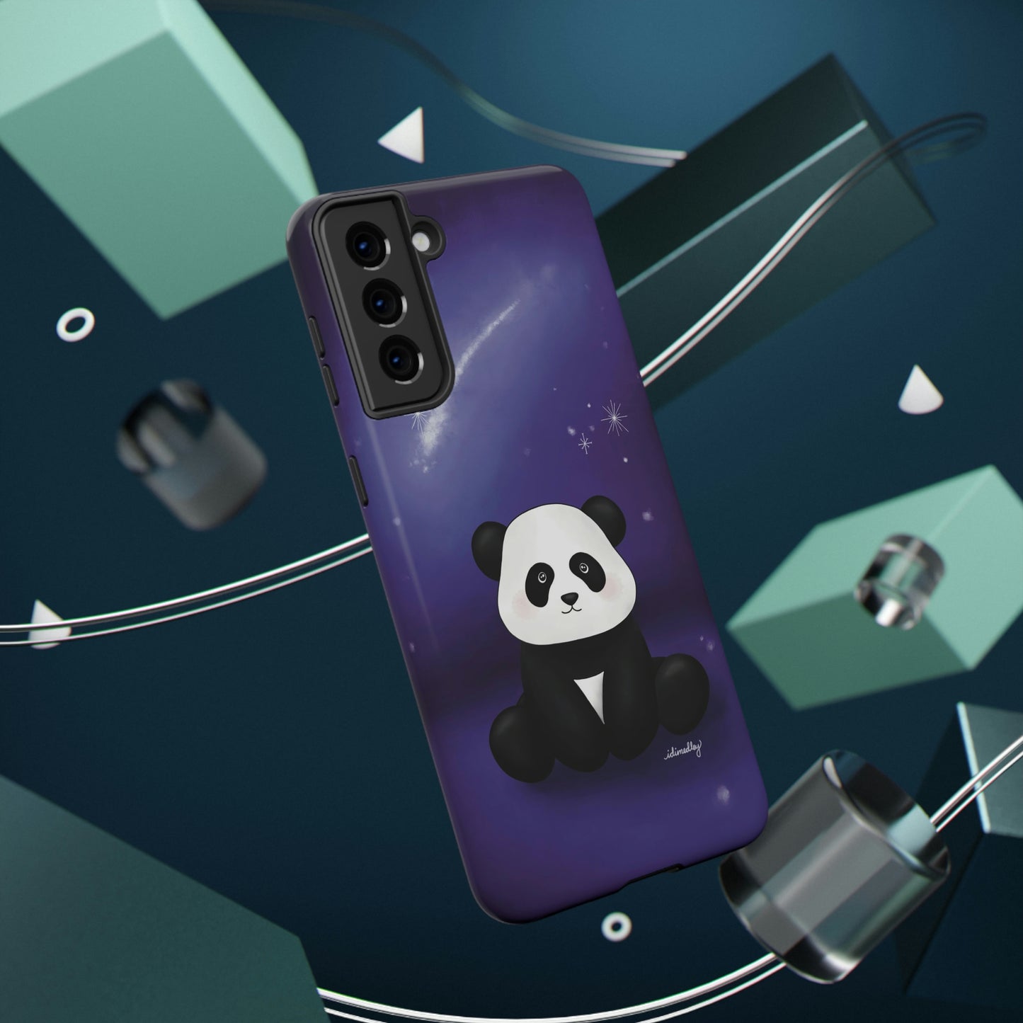 Panda in Purple Starry Night Skies