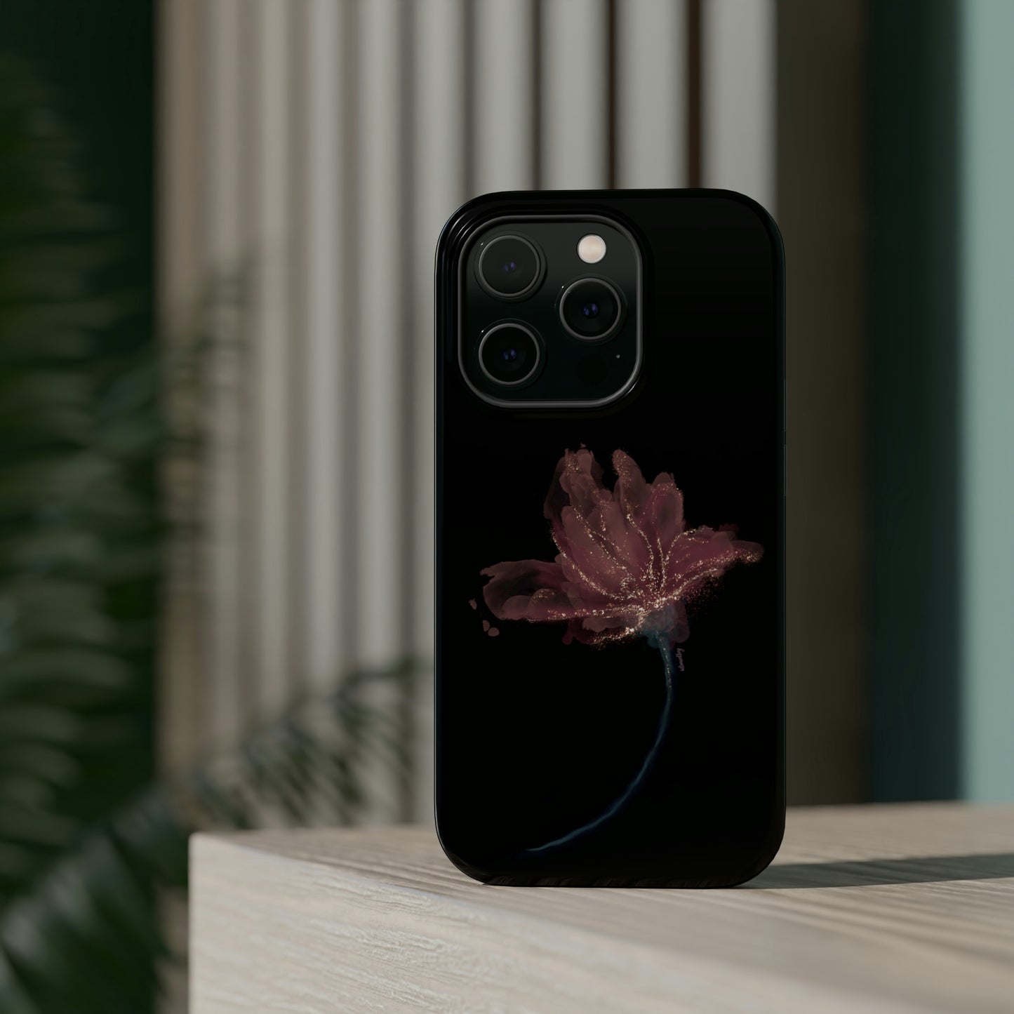 Flower Alcohol Ink Art (Black), MagSafe