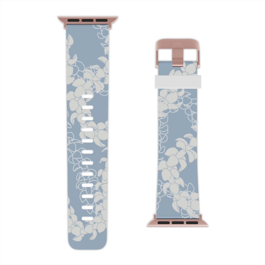 Watch Band for Apple Watch- Puakenikeni Curvilinear Lei (Blue)