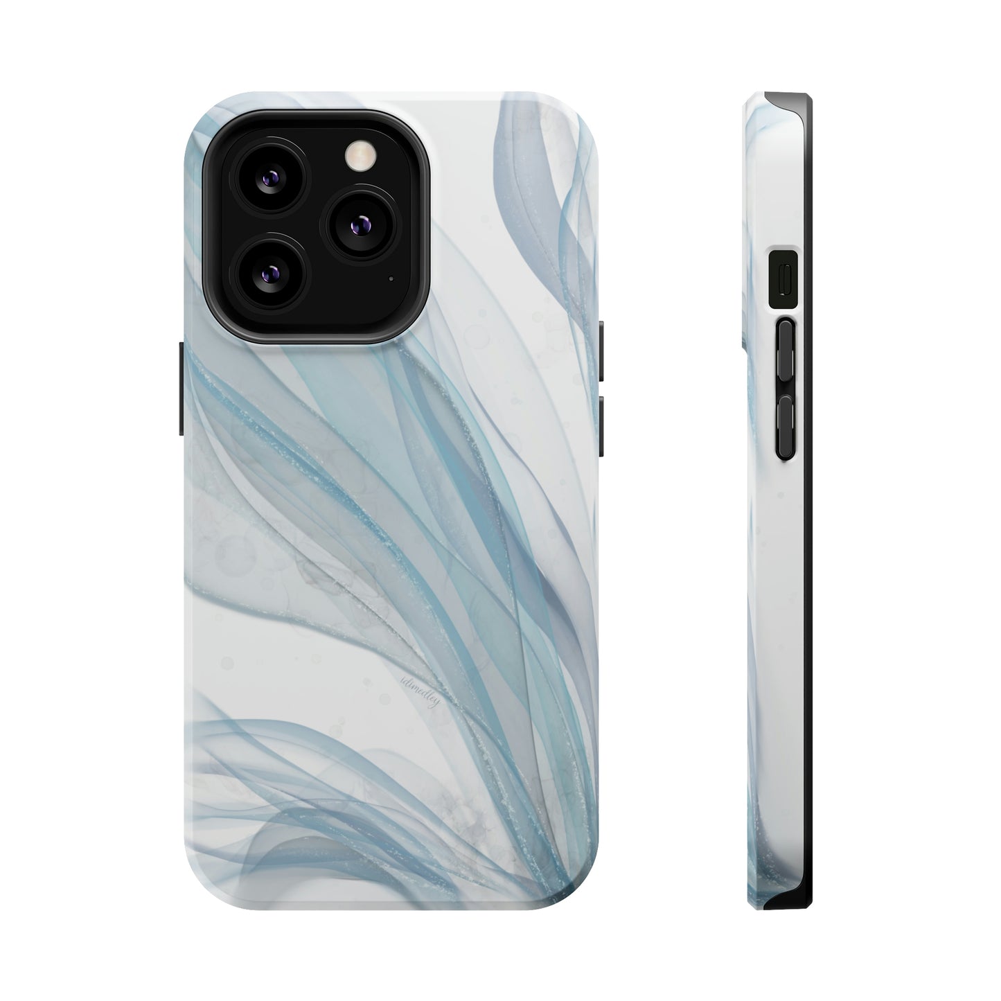 Blue Waves Alcohol Ink Art (White), MagSafe