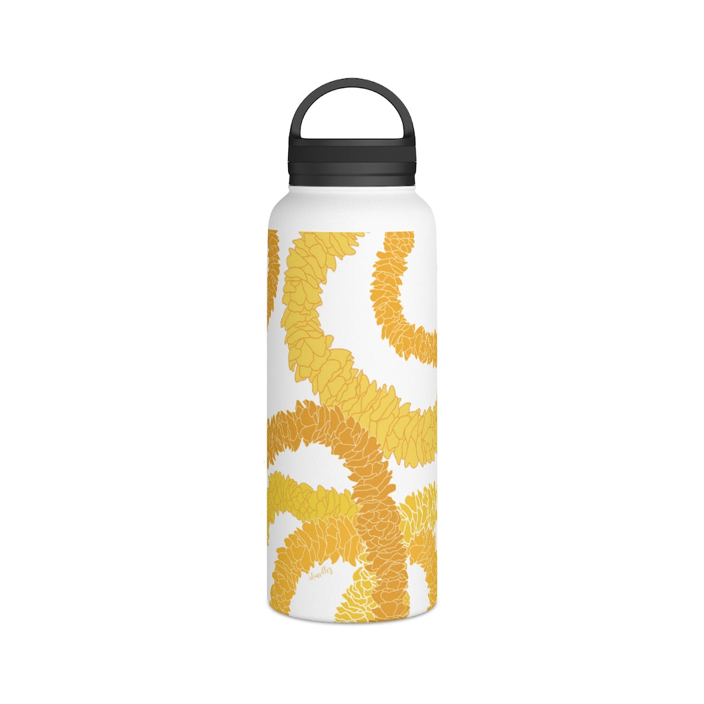 Water Bottle, 3 sizes, Stainless Steel with Handle Lid- Ilima Lei