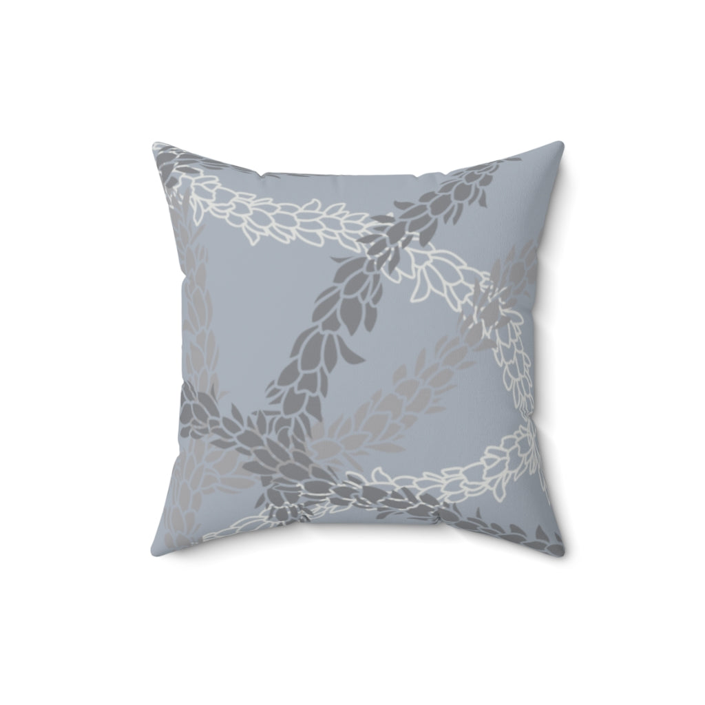 Canvas Throw Pillow Case- Pikake Wishes (Gray)