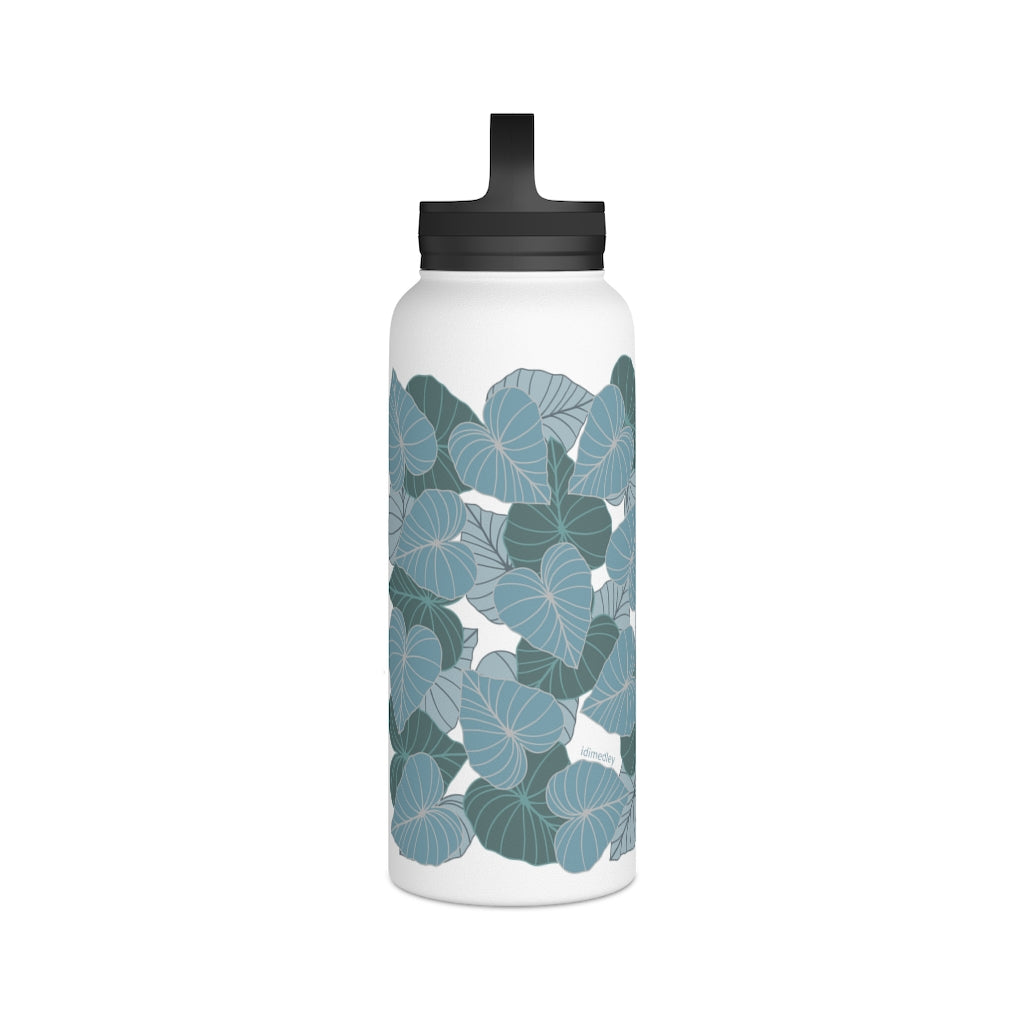 Water Bottle, 3 sizes, Stainless Steel with Handle Lid- Kalo Blues