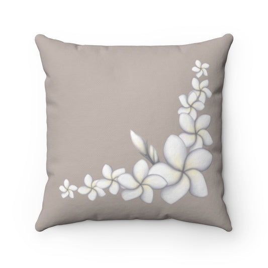 Pillow Case- Plumeria Corner (Poi/Taupe)