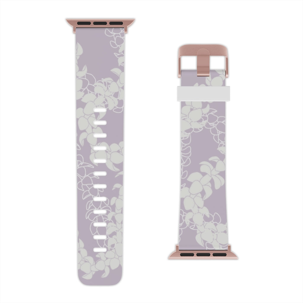 Watch Band for Apple Watch- Puakenikeni Curvilinear Lei (Pinky Periwinkle)