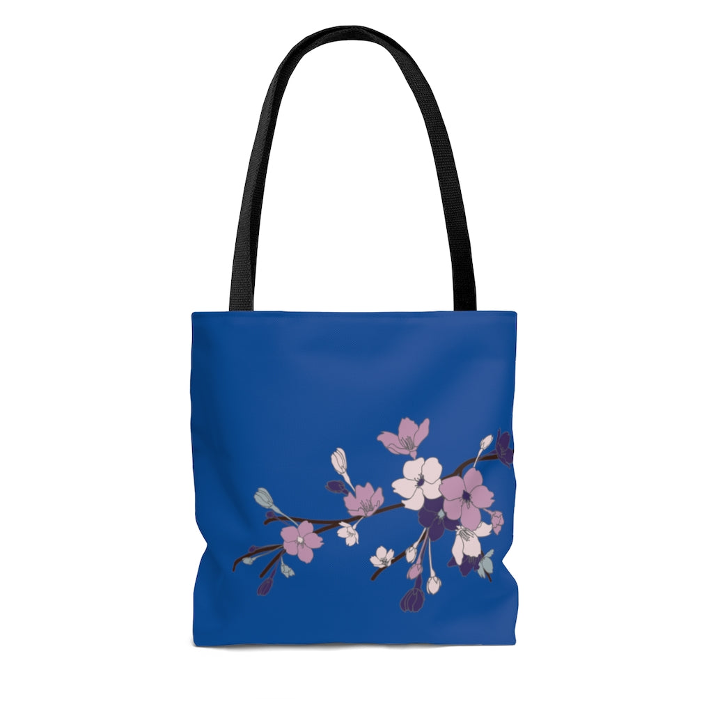 Tote bag- Sakura Blooms (Deep Blue Sea)