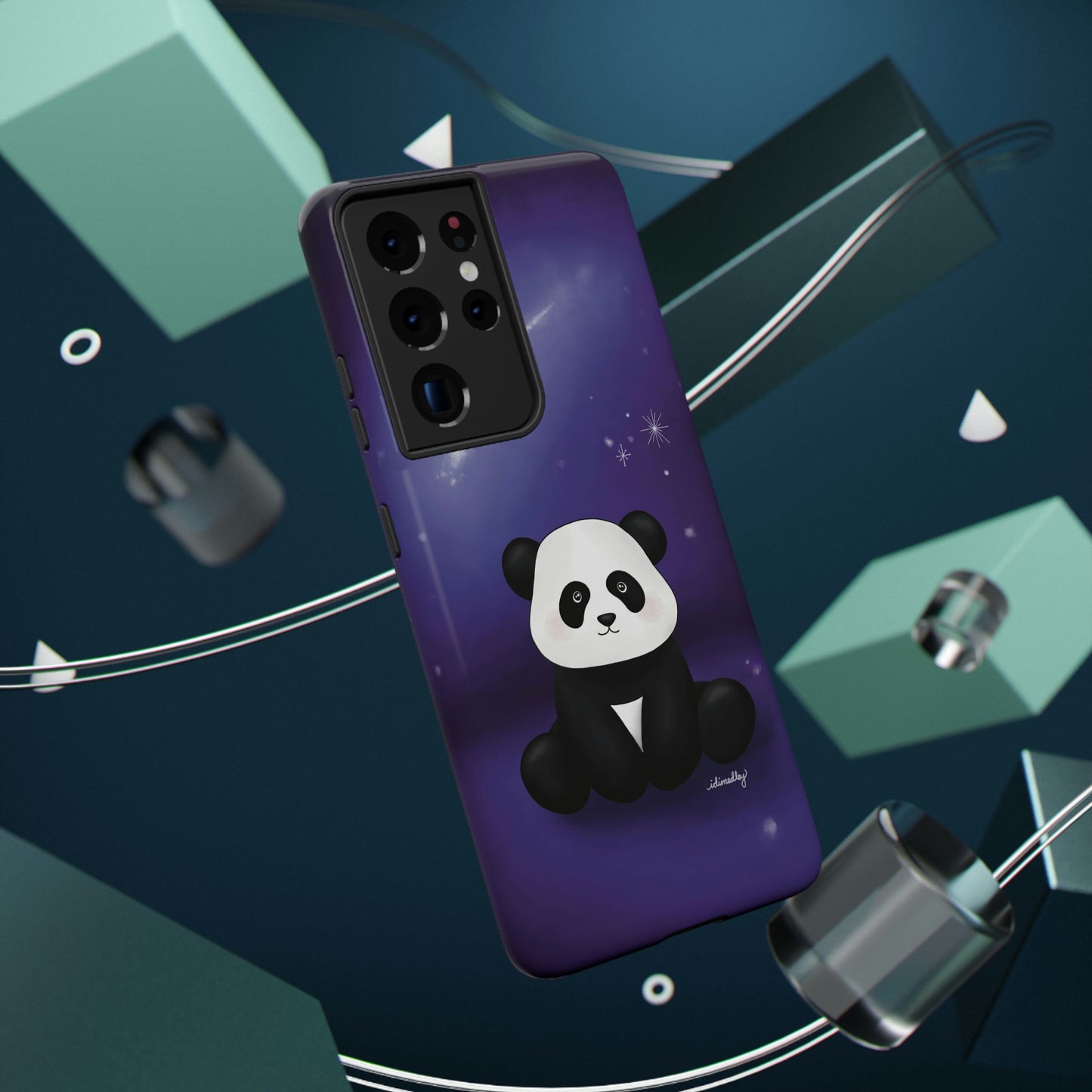 Panda in Purple Starry Night Skies