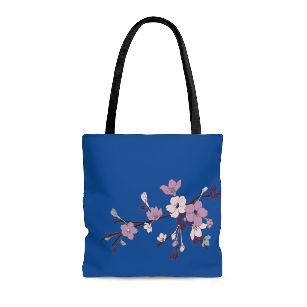 Tote bag- Sakura Blooms (Deep Blue Sea)