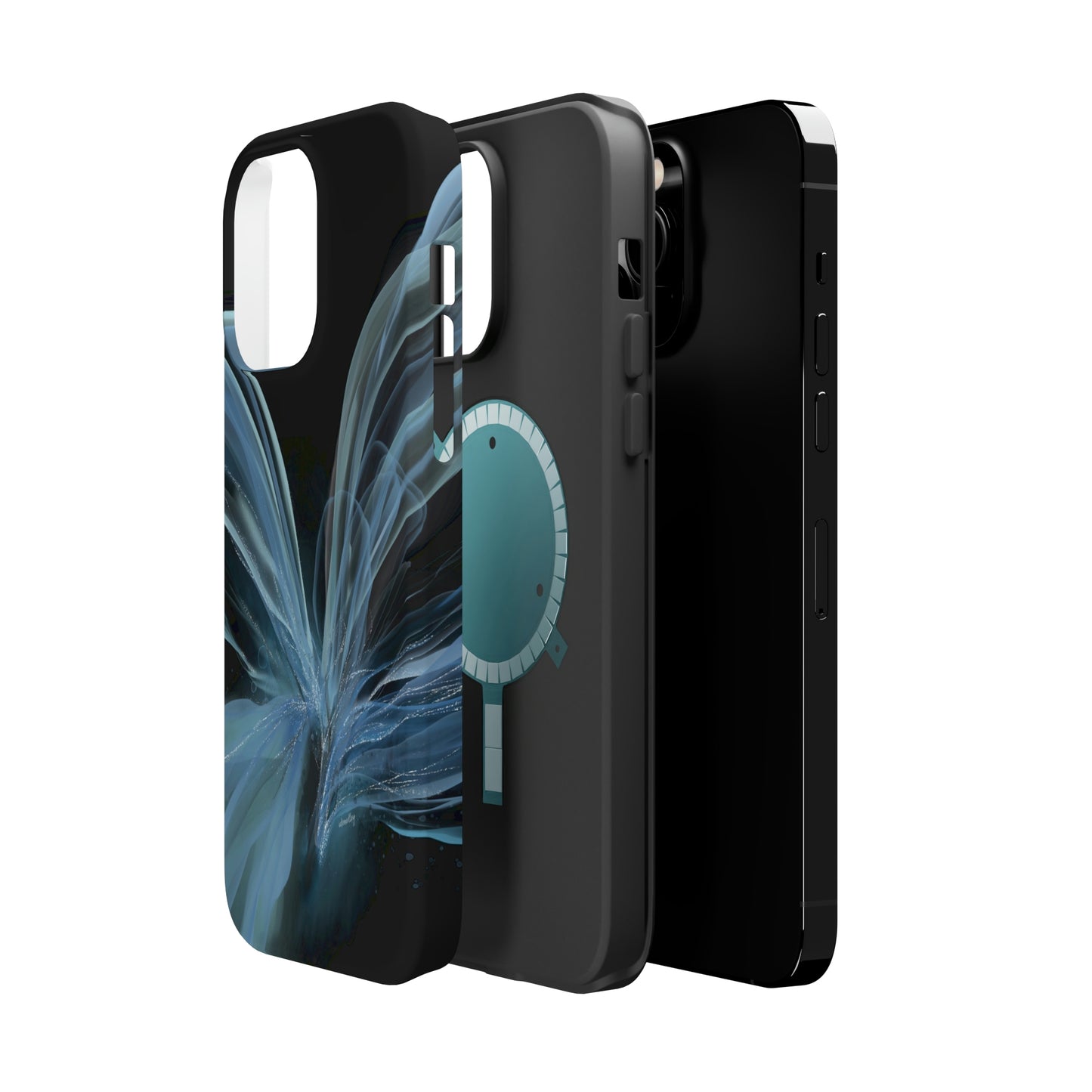 Blue Butterfly Alcohol Ink Art (Black), MagSafe