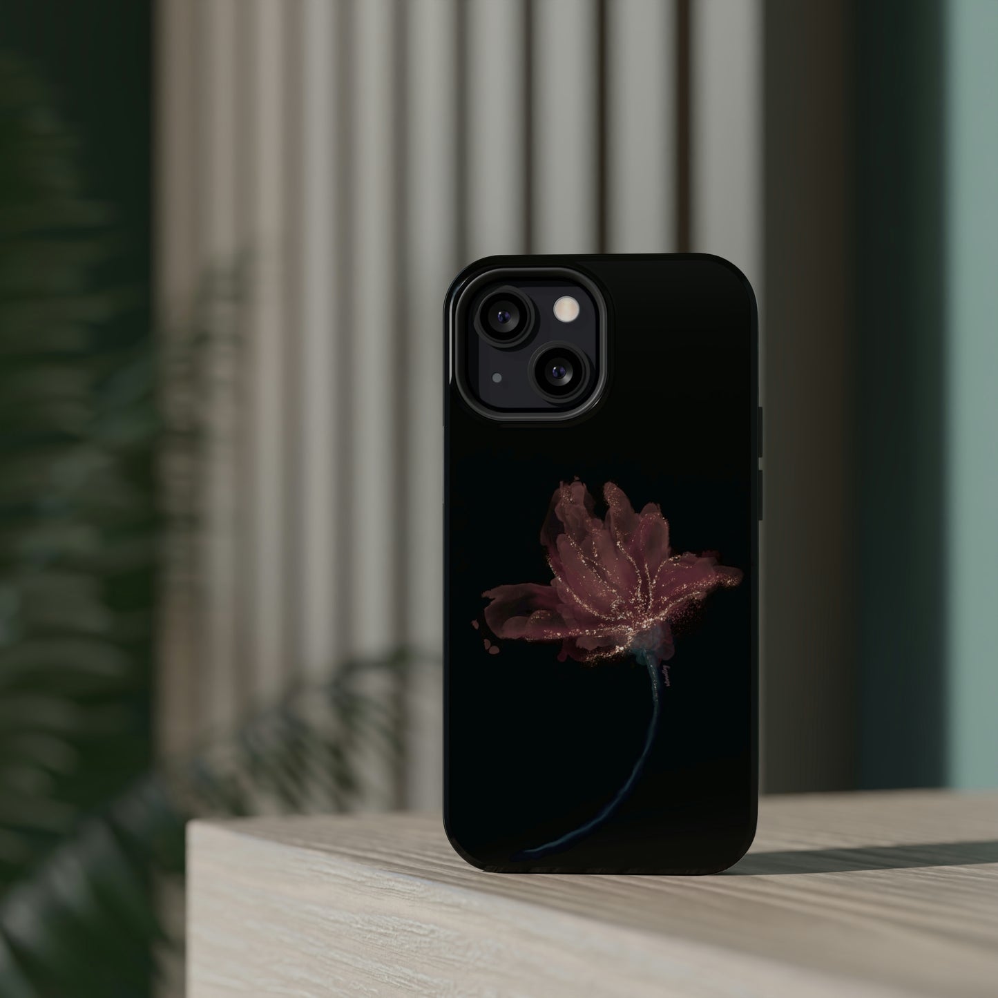 Flower Alcohol Ink Art (Black), MagSafe