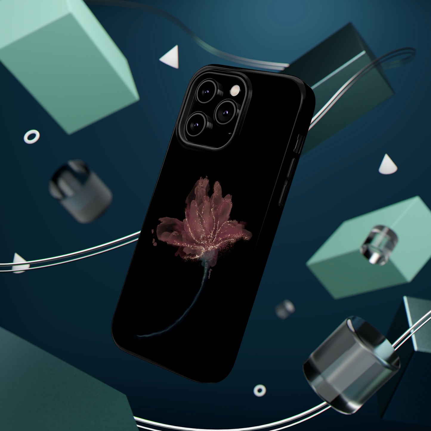 Flower Alcohol Ink Art (Black), MagSafe