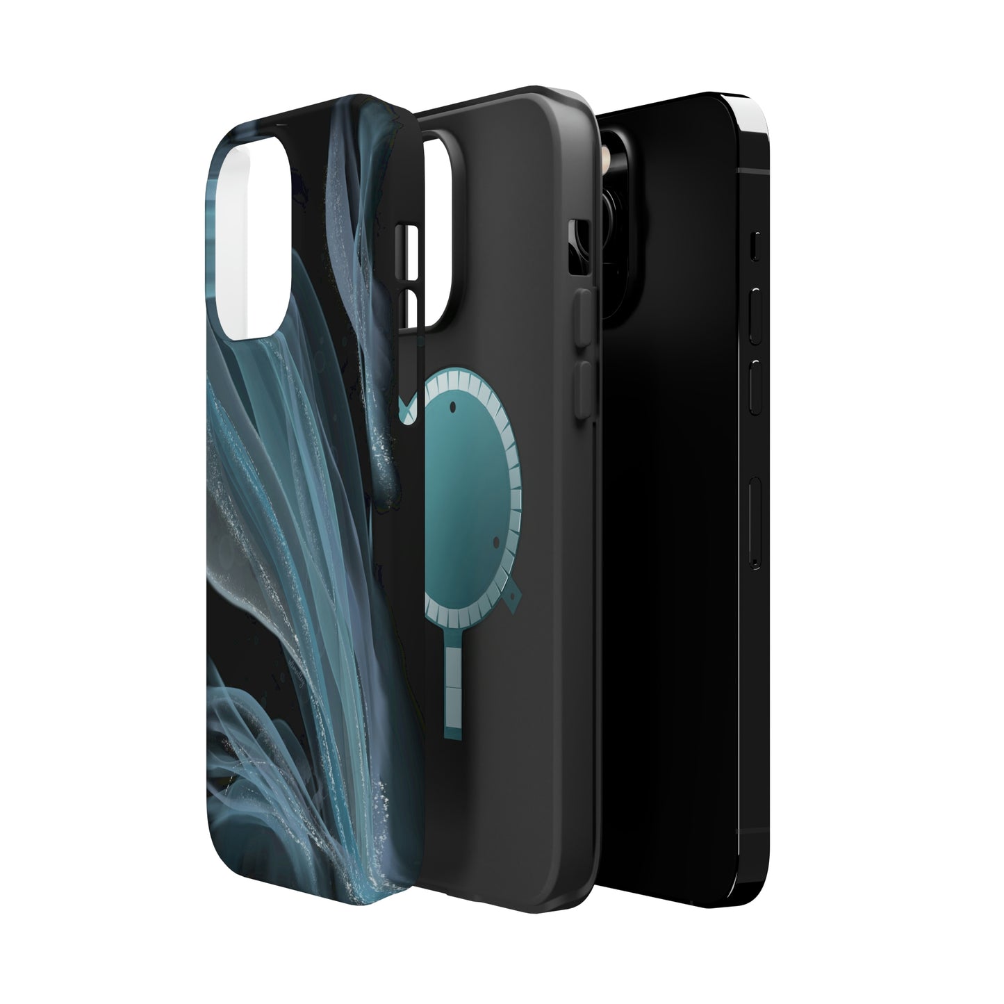 Blue Waves Alcohol Ink Art (Black), MagSafe