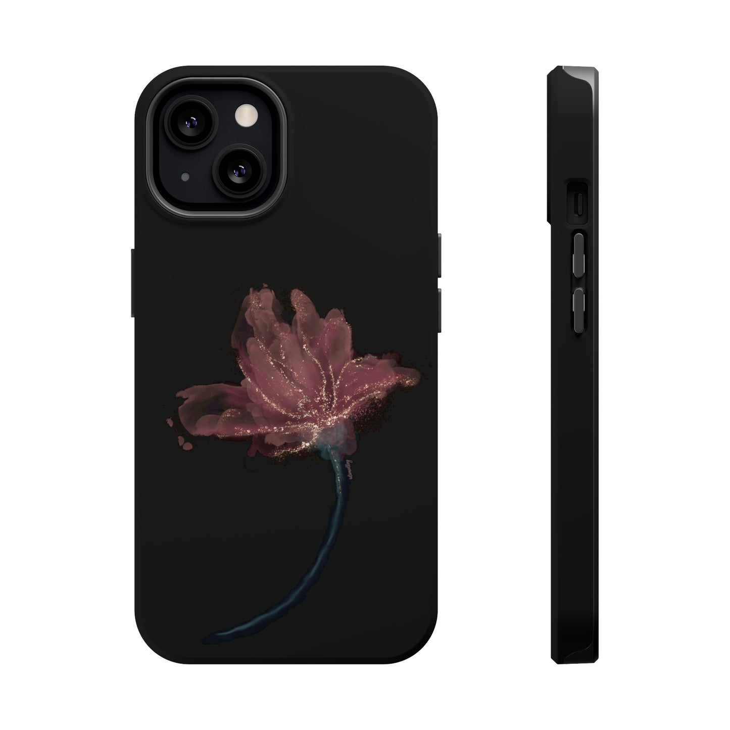 Flower Alcohol Ink Art (Black), MagSafe