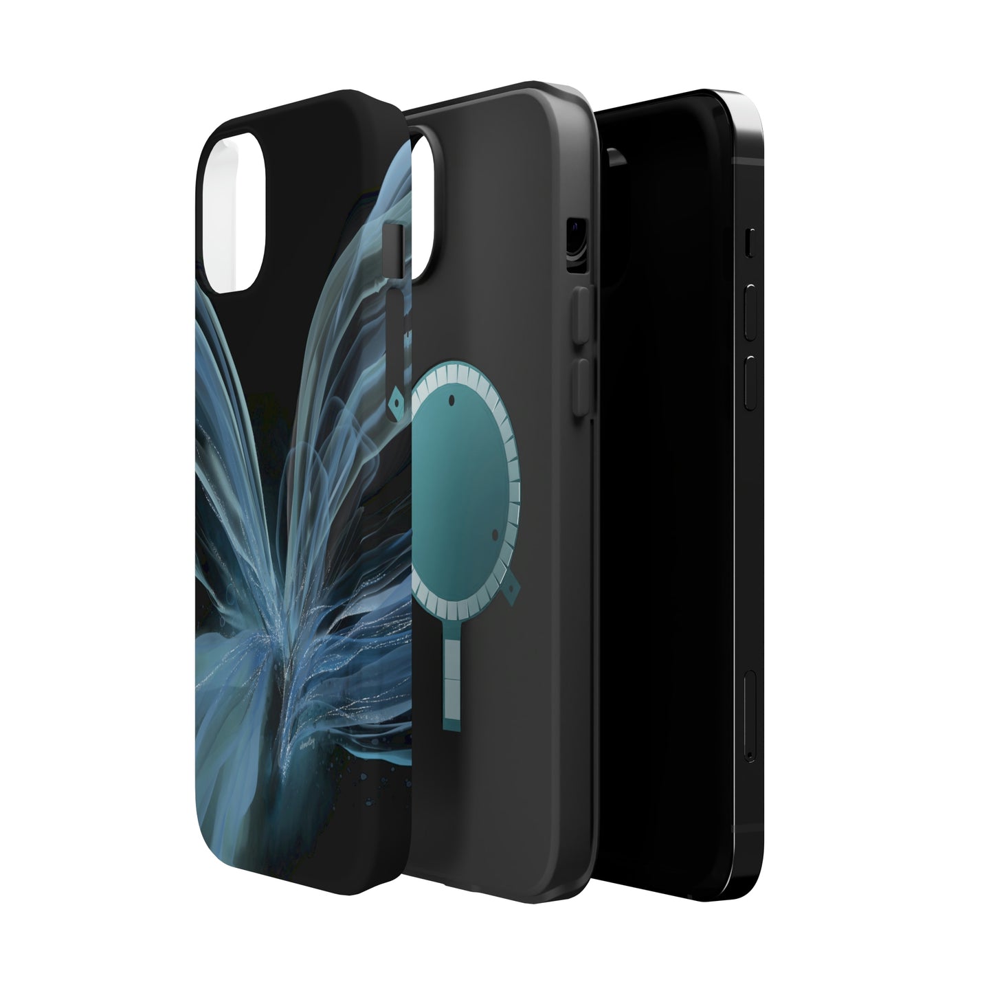 Blue Butterfly Alcohol Ink Art (Black), MagSafe