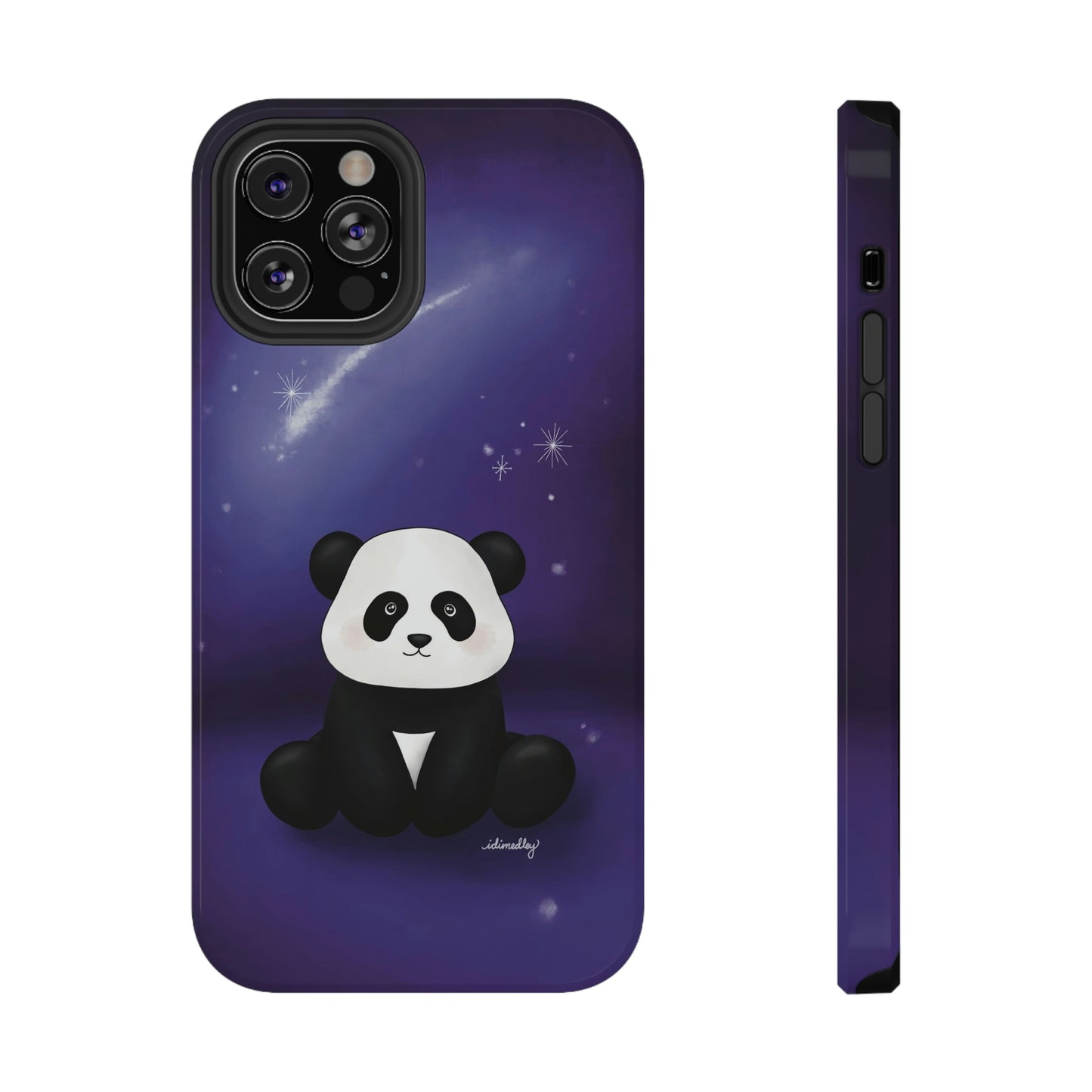 Panda in Purple Starry Night Skies