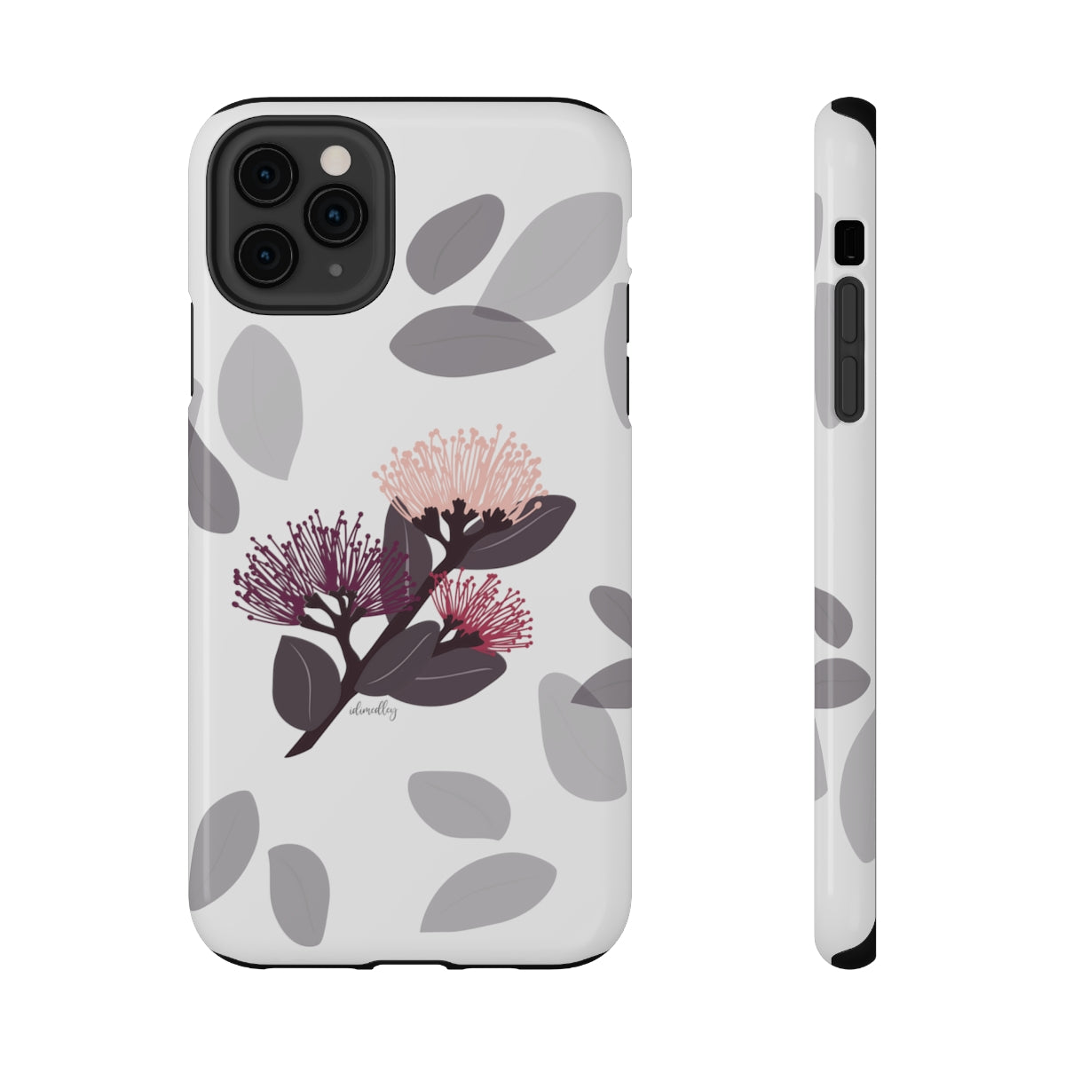 Ohia Branch Blossoms Leaf Background