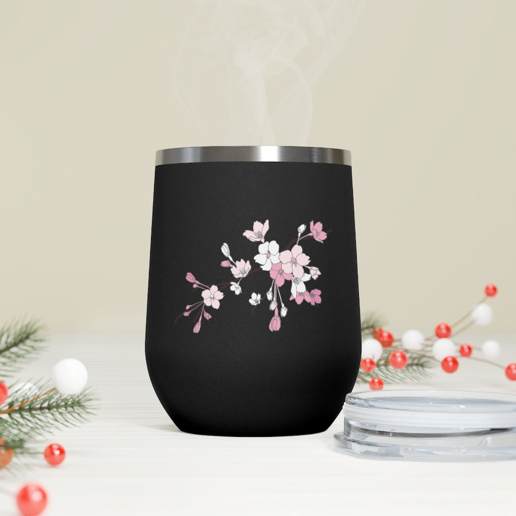 Wine Tumbler- Sakura Blooms (Night Skies)