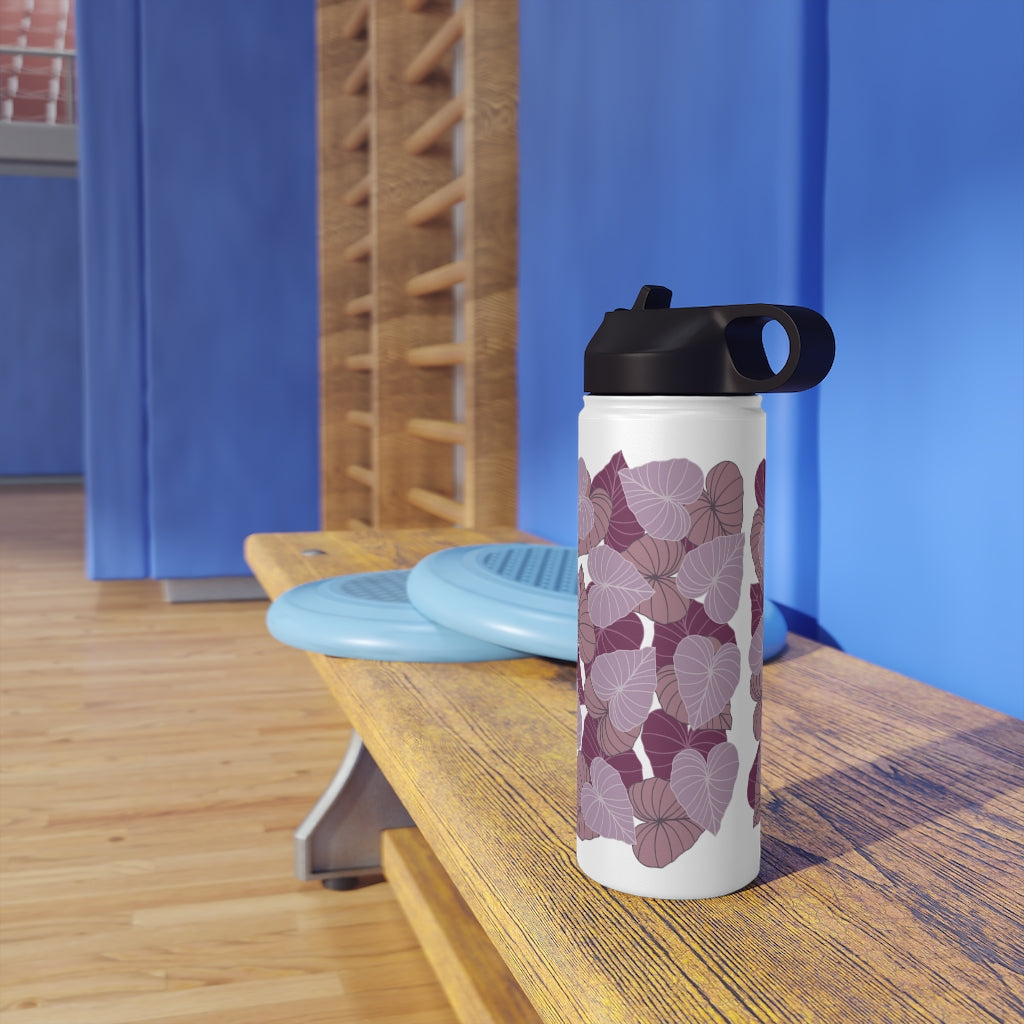 Water Bottle, 3 sizes, Stainless Steel with Sip Straw- Kalo Pinks