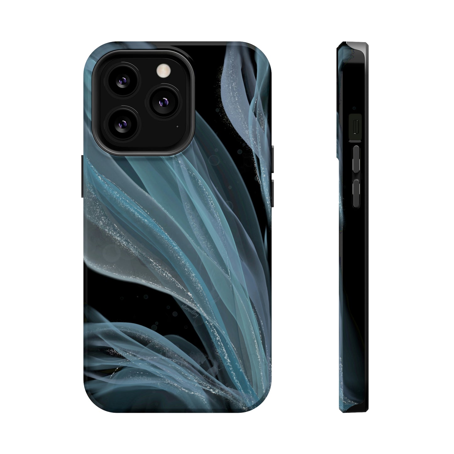 Blue Waves Alcohol Ink Art (Black), MagSafe