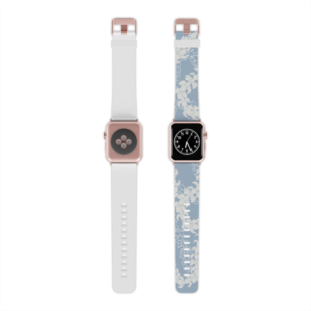 Watch Band for Apple Watch- Puakenikeni Curvilinear Lei (Blue)