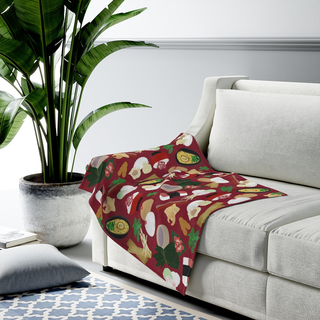 Velveteen Blanket- Broke Da Mouth (Red)