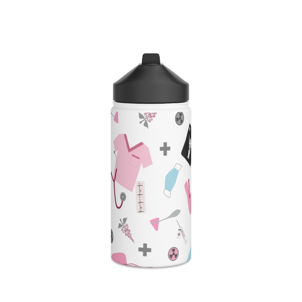 Water Bottle, 3 sizes, Stainless Steel with Sip Straw- Women in Medicine