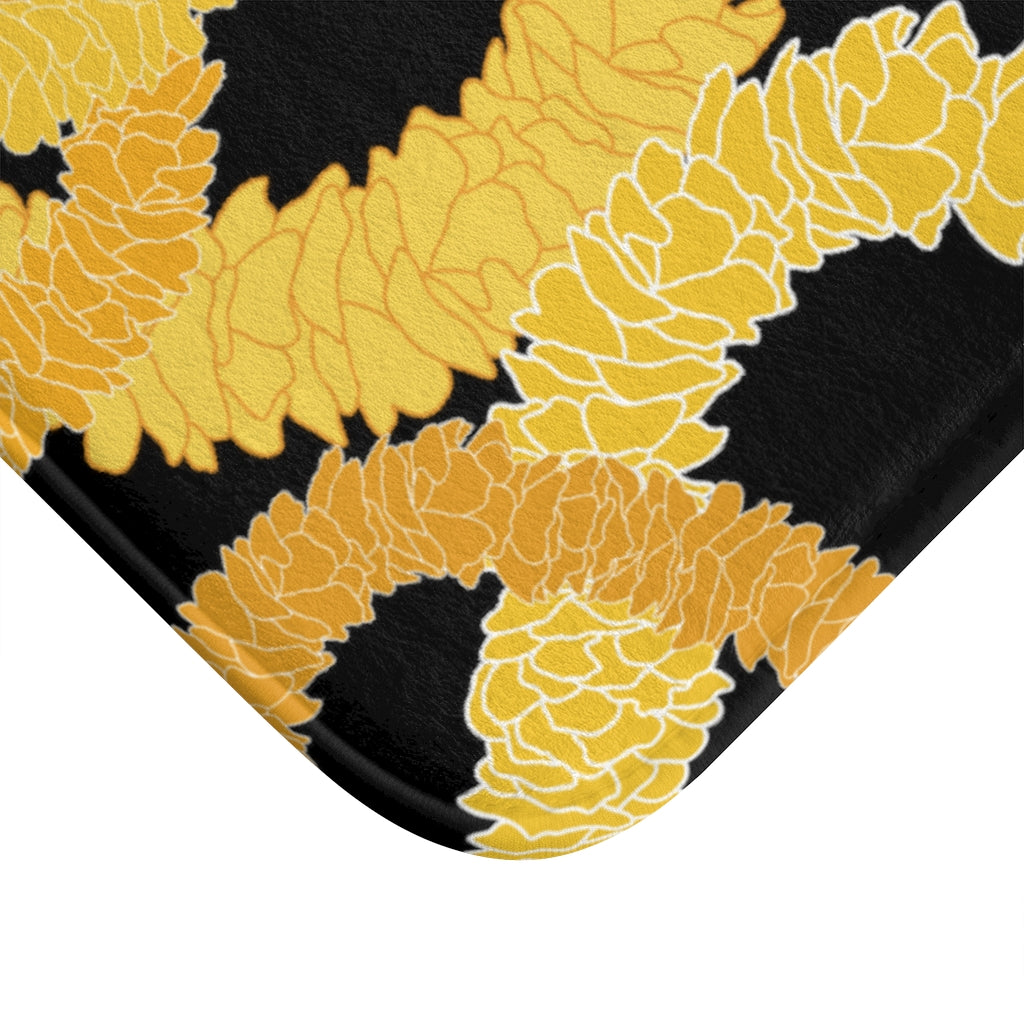 Bath Mat- Ilima Lei (Black)