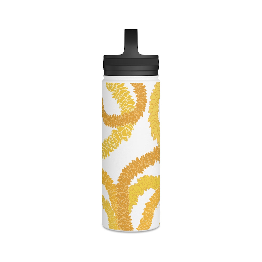 Water Bottle, 3 sizes, Stainless Steel with Handle Lid- Ilima Lei