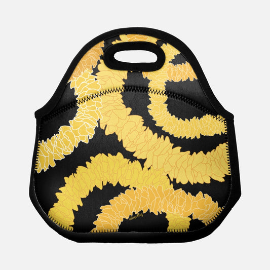 Lunch Tote Bag- Ilima Lei (Black)
