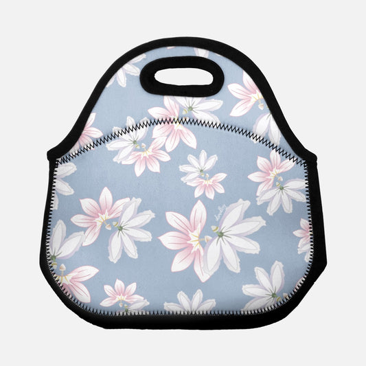 Lunch Tote Bag- Naupaka Love Story (Cyan)