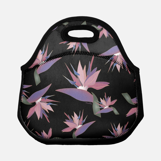 Lunch Tote Bag- Bird of Paradise (Black)