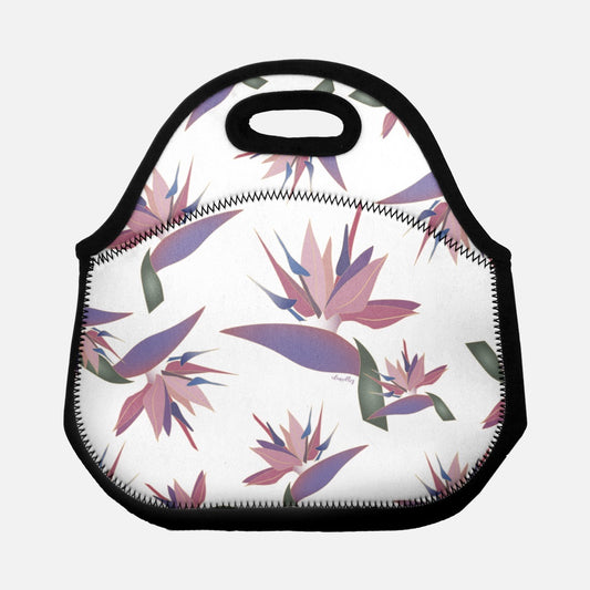 Lunch Tote Bag- Bird of Paradise (White)