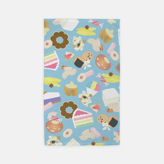 Microfiber Terry Dish or Hand Towel- Hawaii’s Favorite Sweet and Savory Snacks (Light Blue)