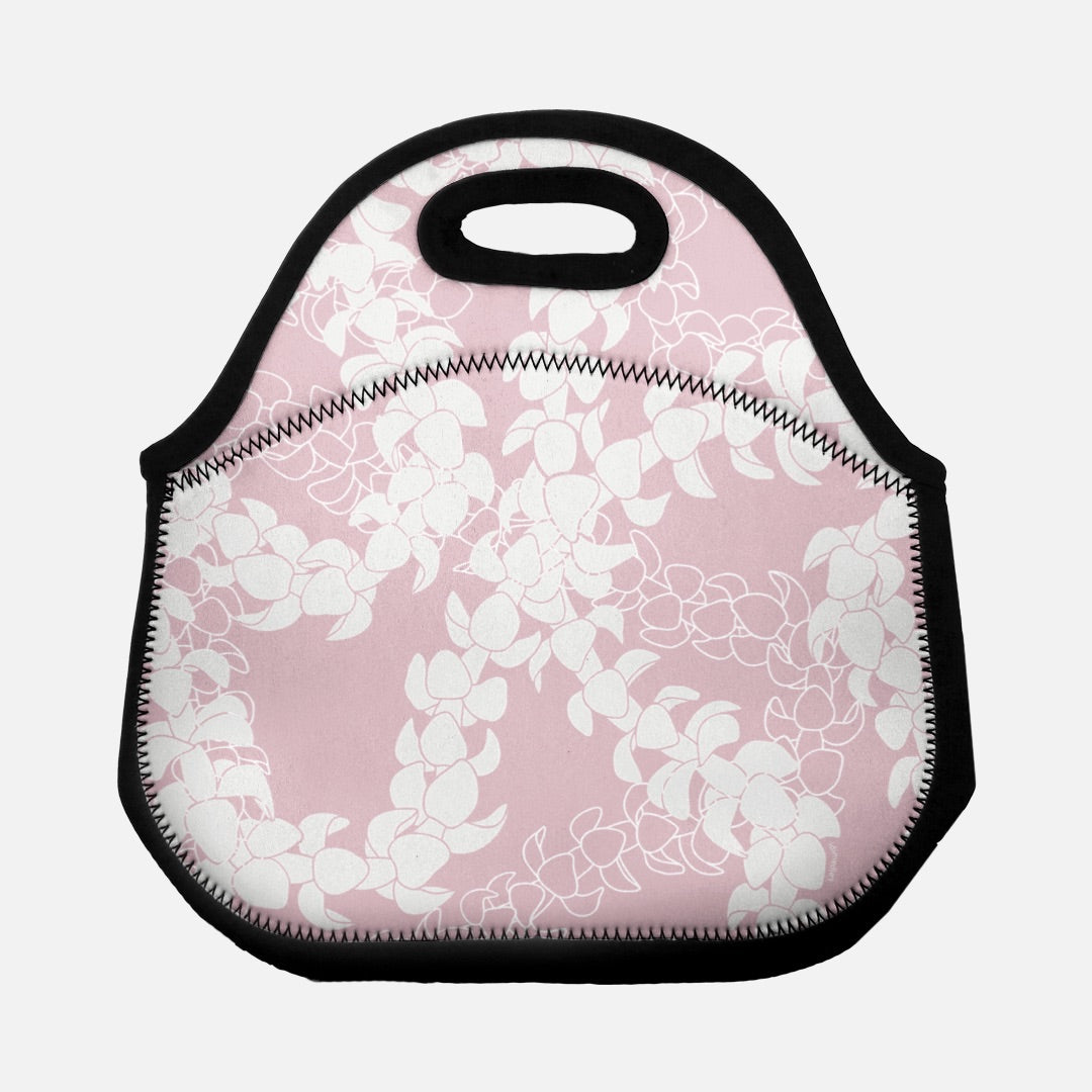 Lunch Tote Bag- Puakenikeni Curvilinear Lei (Rosey Pink)