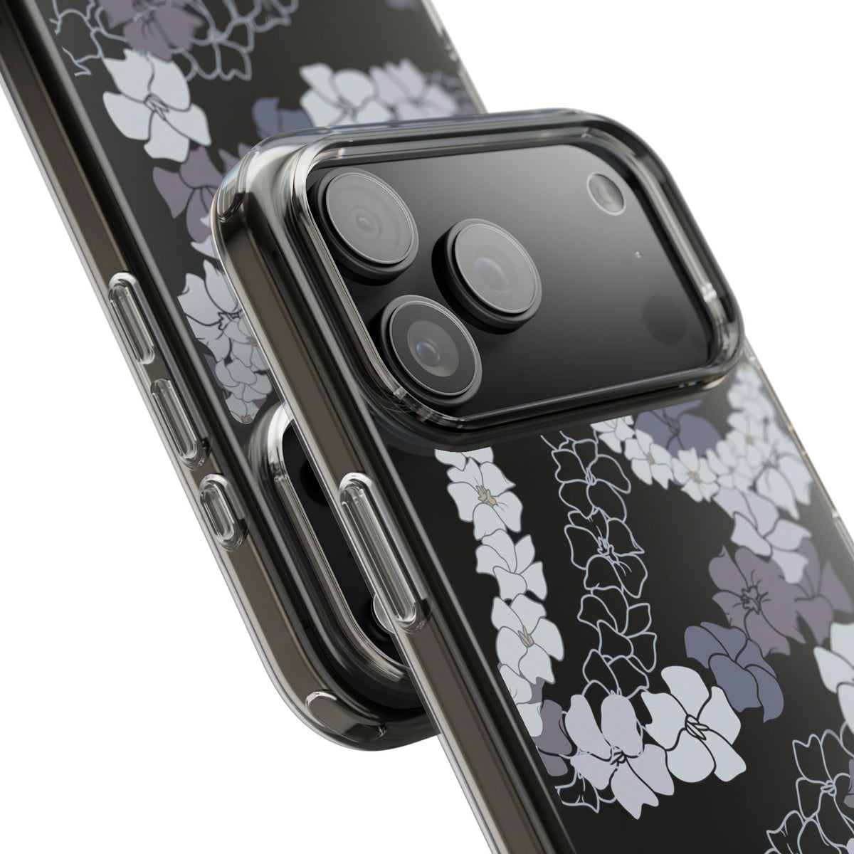 Puakenikeni En Face Flower Leis (Blue and Purple) CLEAR Case