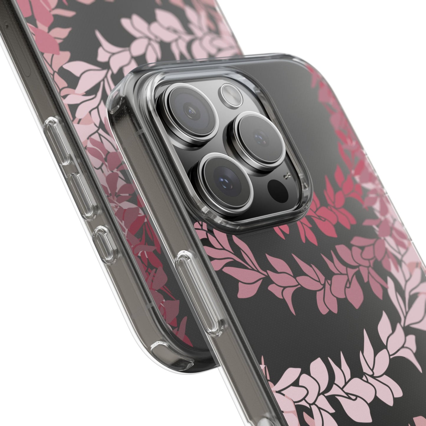 Plumeria Lei in Color Me Pinks CLEAR Case