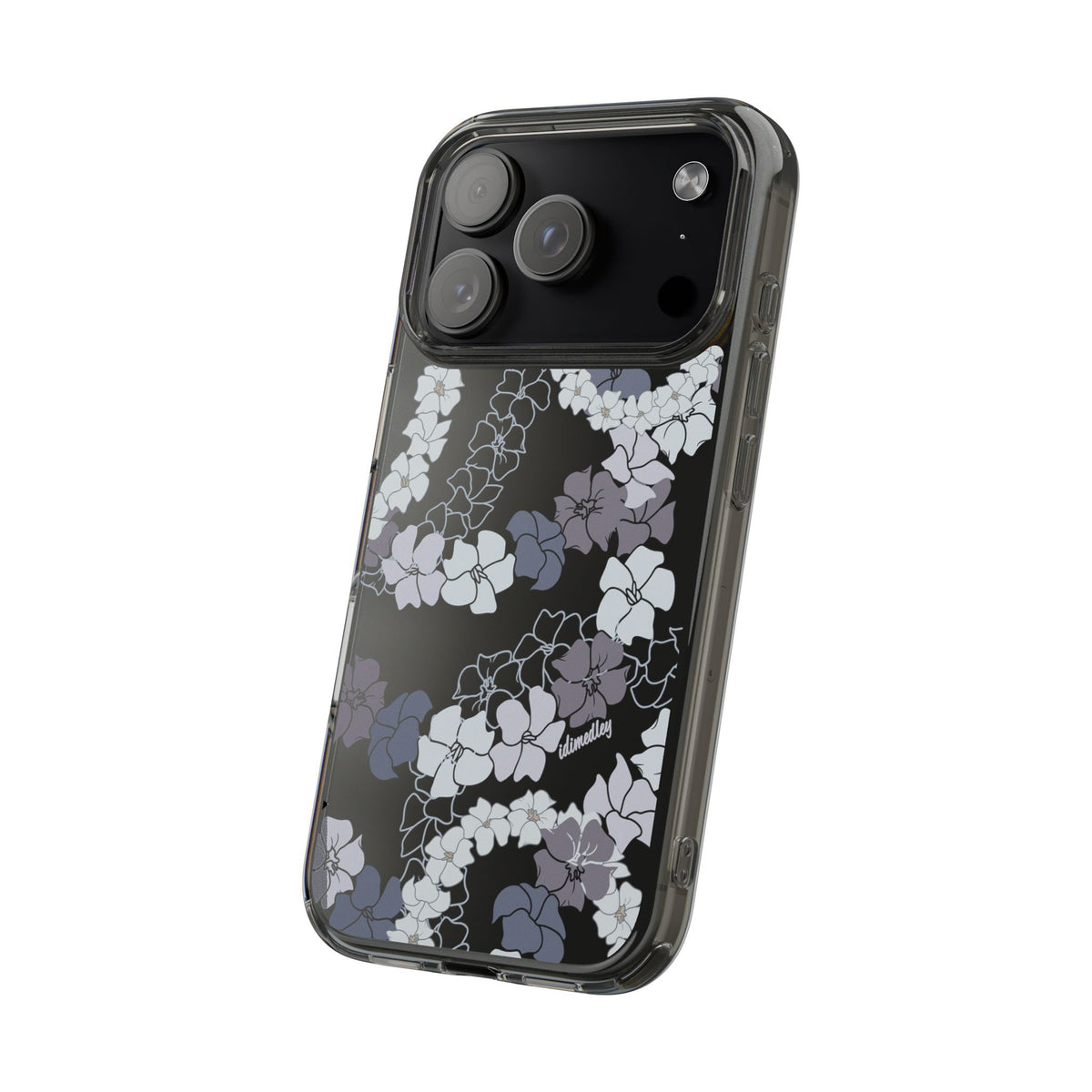 Puakenikeni En Face Flower Leis (Blue and Purple) CLEAR Case