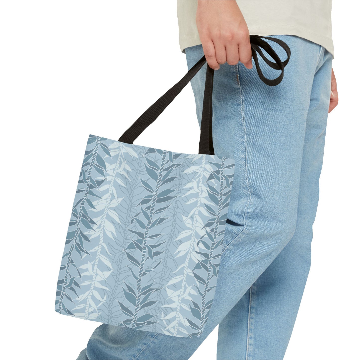 Tote bag- Ti Leaf Lucky Leis (Steel Blue)