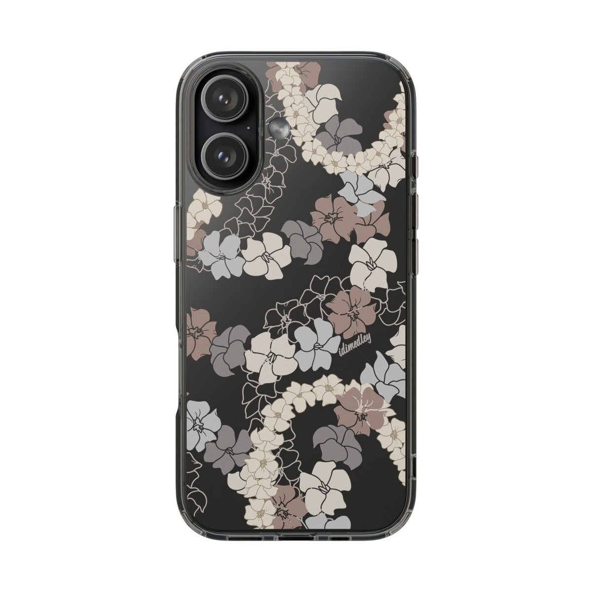 Puakenikeni En Face Flower Leis (Brown and Gray Neutrals) CLEAR Case